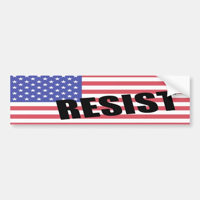 Resist Trump USA Flag Bumper Sticker (Front)