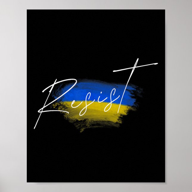 Resist Ukraine Flag Ukrainian  Poster (Front)