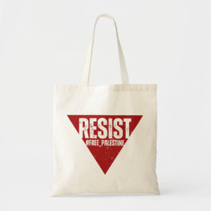 Resist word with inverted red triangle resistance  tote bag