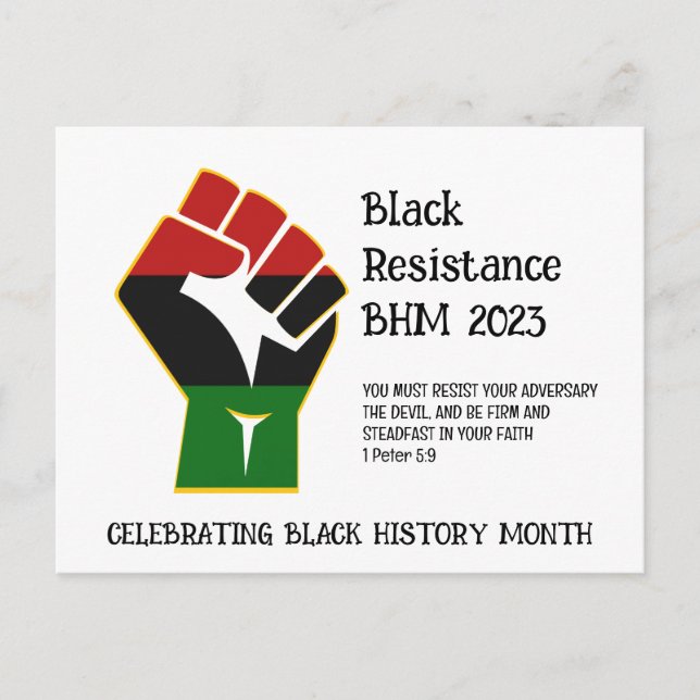 Resistance BLACK HISTORY MONTH  Postcard (Front)