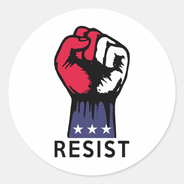 Resistance Fist Fight Political Corruption Usa  Classic Round Sticker (Front)