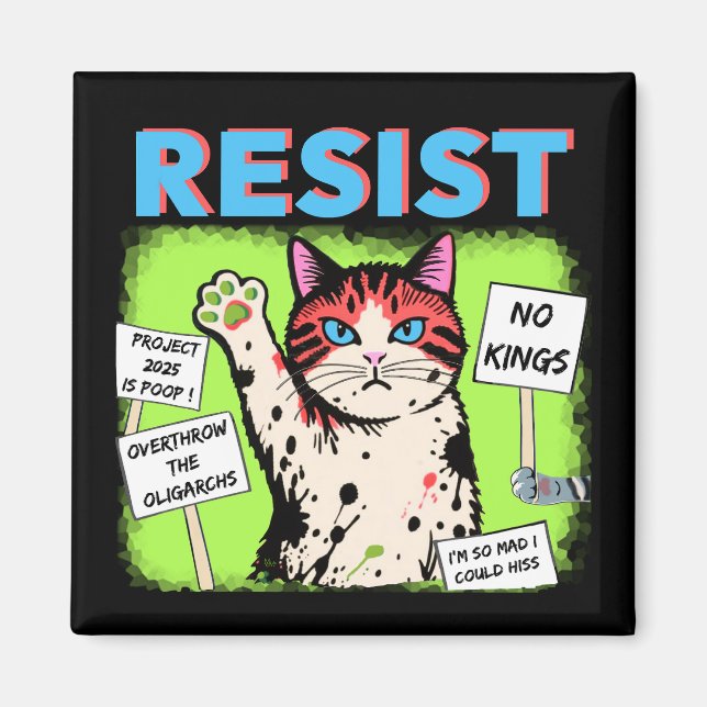Resistance Protest Cat Magnet (Front)