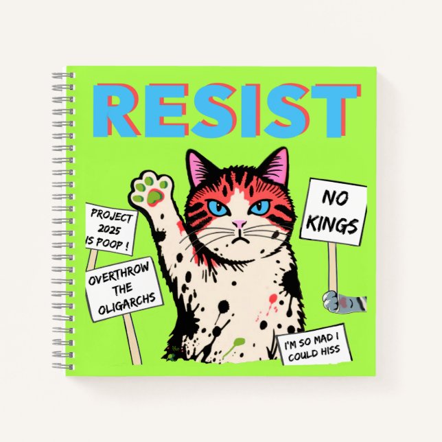 Resistance Protest Cat  Notebook (Front)