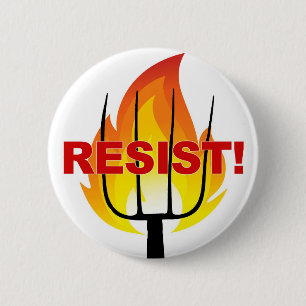 Resistance Torch and Pitchfork 2 Inch Round Button