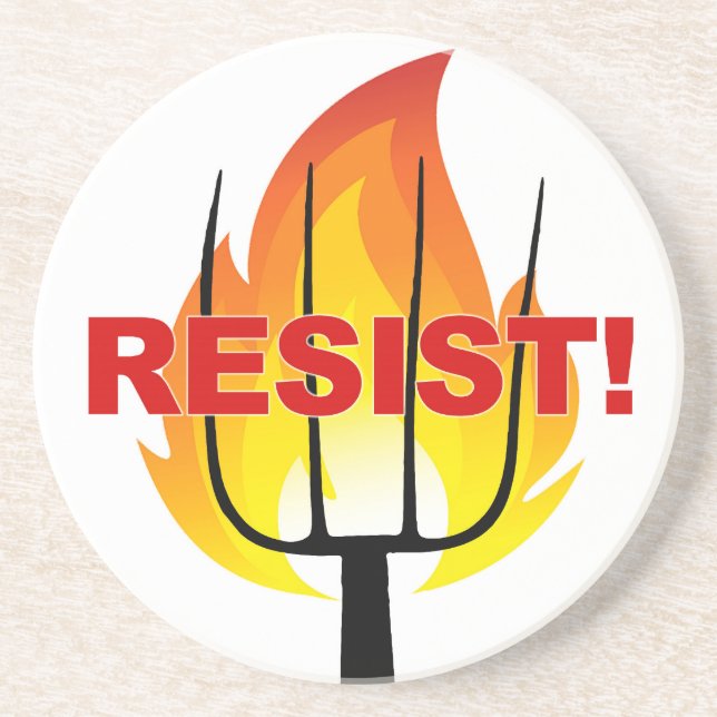 Resistance Torch and Pitchfork Coaster (Front)