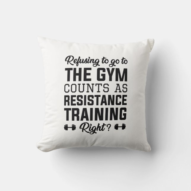 Resistance Training Throw Pillow (Front)
