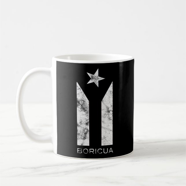 Resiste Boricua Puerto Rico Puerto Rican Black Fla Coffee Mug (Left)