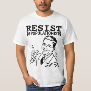 RÉSISTER AUX DÉPOPULATIONISTES RETRO MAN T-SHIRTS