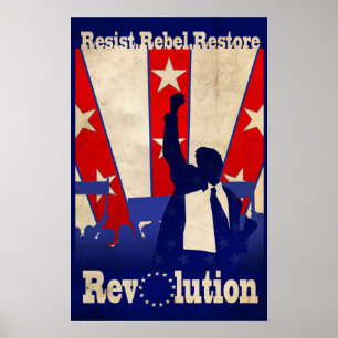 Résister Rebel Restore Revolution Poster (Large)