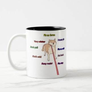 Resisting Shiba inu Two-Tone Coffee Mug