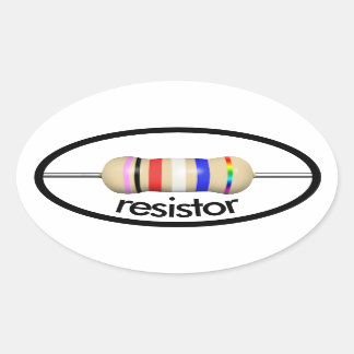 resistor ellipse sticker with text
