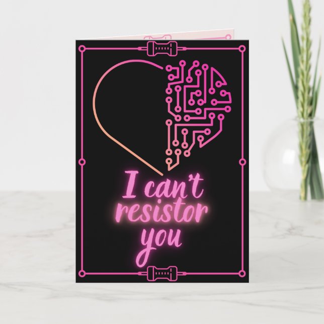 Resistor Funny Science Carte Valentine (Devant)