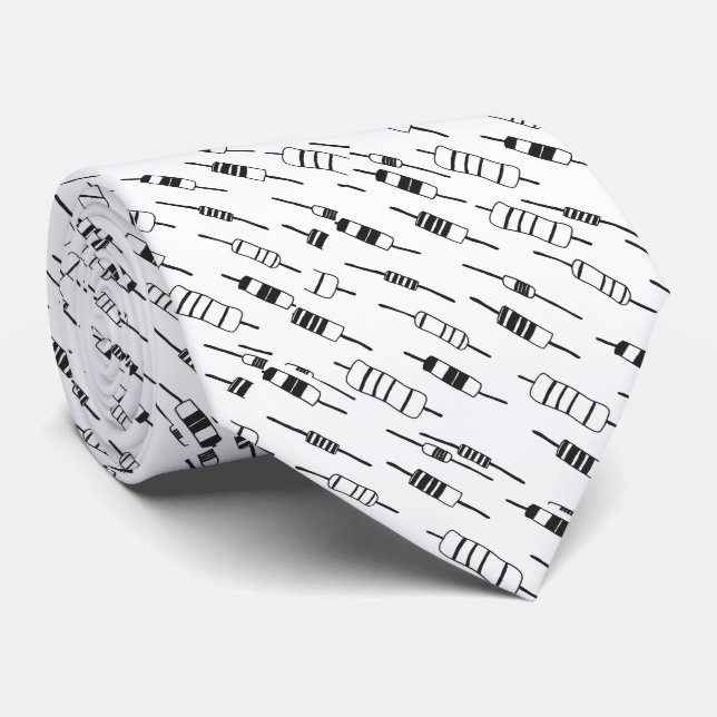 Resistors - Black on White Tie (Rolled)