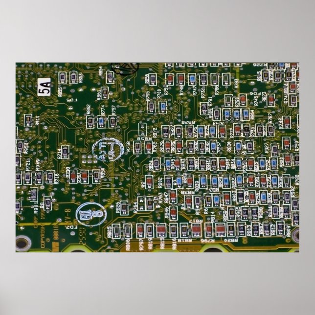 Resistors on a Circuit Board Poster (Front)