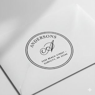 (RESIZED) Elegant Monogram Return Address Self-ink Rubber Stamp