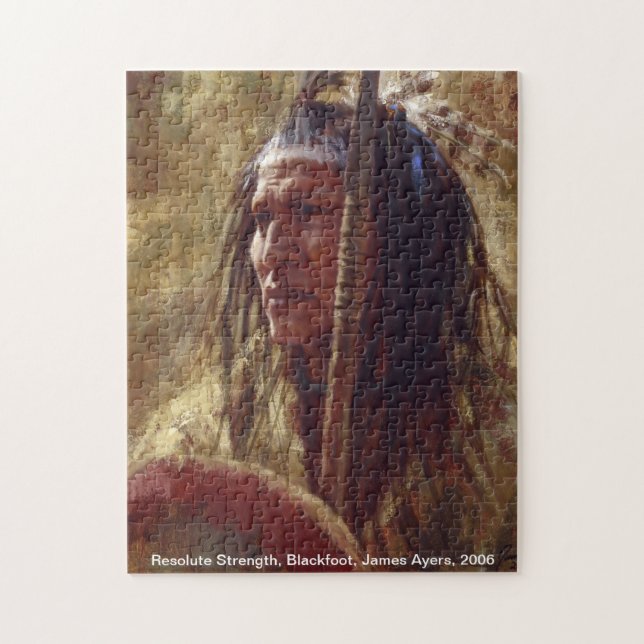 Resolute Strength, Native American warrior puzzle (Vertical)