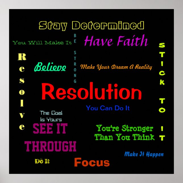 Resolution Poster You Can Do It Encouragement (Front)