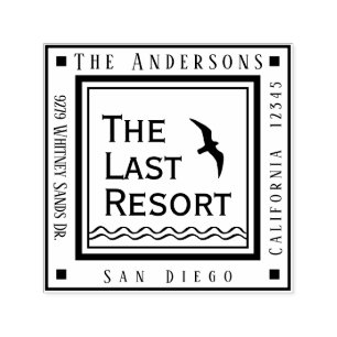 Resort Beach Cottage Lake House Address Self-inking Stamp