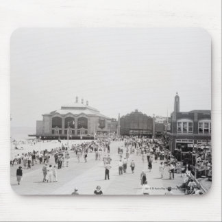 Resort tourists on esplanade mouse pad