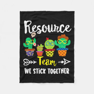 Resource Team, Funny Cactus Crew Resource Teacher  Fleece Blanket