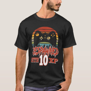 Respawned With 10 XP Video Gamer 10th Birthday Gif T-Shirt