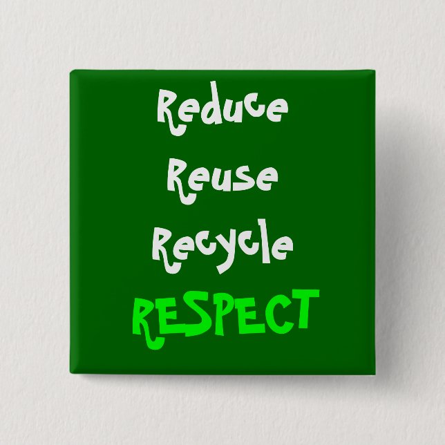 Respect 2 Inch Square Button (Front)