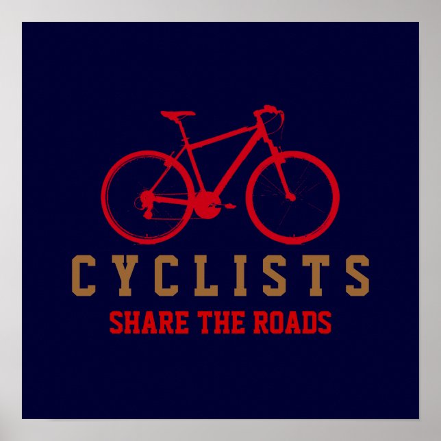 respect cyclists, pedaling poster (Front)