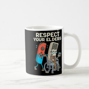 Respect elders gaming retro funny gamer controller coffee mug