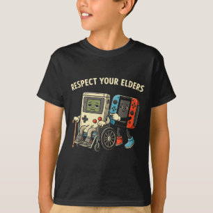 Respect elders retro gaming funny gamer controller T-Shirt