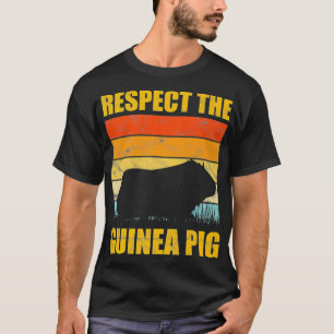 Respect Guinea Pig Vintage Sunset Retro Pet Rodent T-Shirt