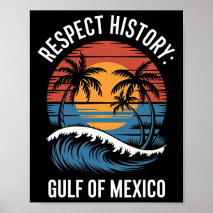 Respect History Gulf Of Mexico Retro Vintage Beach Poster