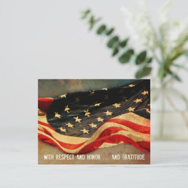 Respect, Honour and Gratitude Veterans Day Postcar Postcard (Standing Front)