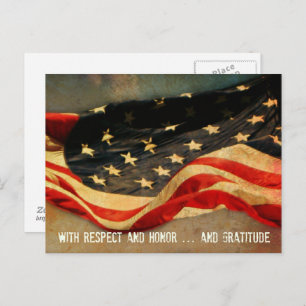 Respect, Honour and Gratitude Veterans Day Postcar Postcard