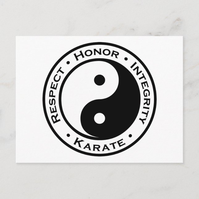 Respect Honour Integrity Karate Postcard (Front)