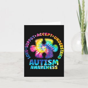 Respect Love Support Autism Awareness Asd Tie Dye Card