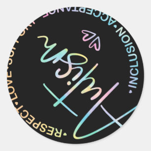 Respect Love Support Autism Awareness Month Women  Classic Round Sticker