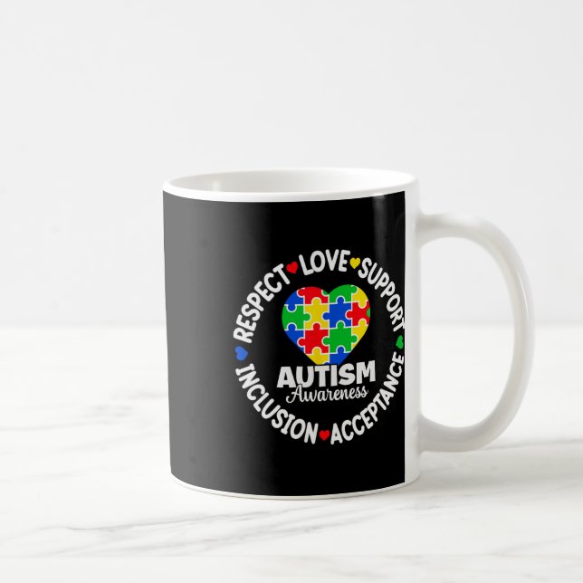 Respect Love Support Autism Day  Coffee Mug (Right)