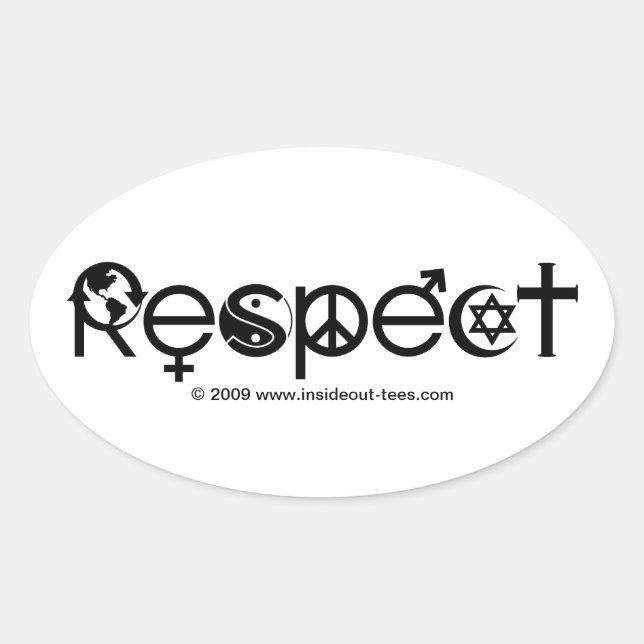 Respect Mother Earth - Recycle Save The Planet Oval Sticker (Front)