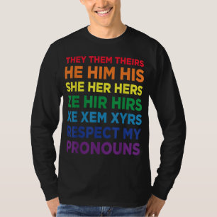 Respect My Pronouns LGBTQ Transgender Rights T-Shirt