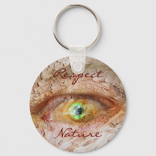 Respect nature - add own text keychain (Front)