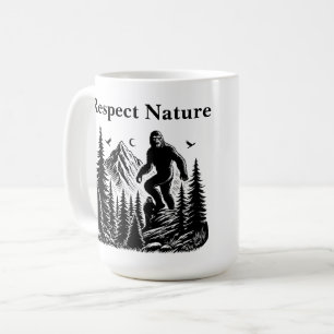 Respect Nature Yeti Bigfoot Ink Art  Coffee Mug