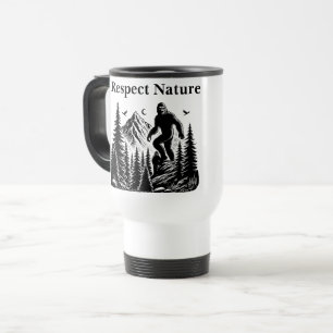 Respect Nature Yeti Bigfoot Ink Art Travel Mug