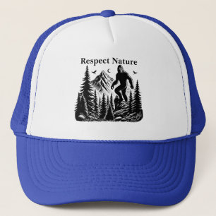Respect Nature Yeti Bigfoot Ink Art  Trucker Hat