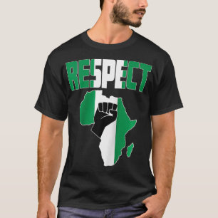 Respect Nigeria With Nigerian Flag In Africa Map R T-Shirt