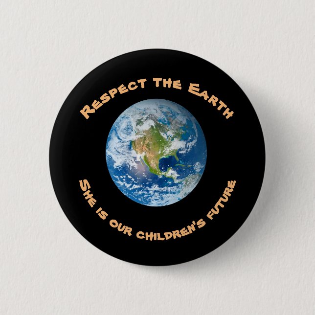 Respect Planet Earth Childrens Future Button (Front)