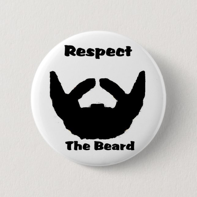 respect the beard 2 inch round button (Front)