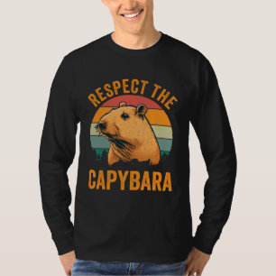 Respect The Capybara Animal Capibara Retro Humor T-Shirt