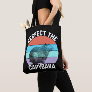 Respect The Capybara Funny Capybara Lover T-Shirt Tote Bag