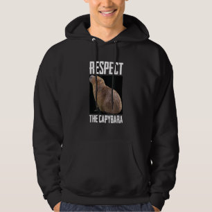 Respect The Capybara Funny Rodent Capibara Photo Hoodie