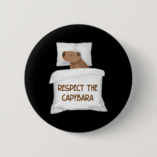 Respect The Capybara Official Sleep Nightgown Slee 2 Inch Round Button